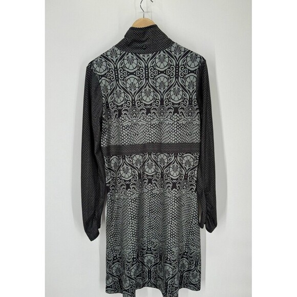 Prana Grey Spitfire Long Sleeve 1/4 Zip Pullover Athleisure Dress Geometric Sz L - Picture 2 of 6